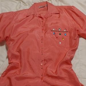 Vintage Rhinestone Button Down